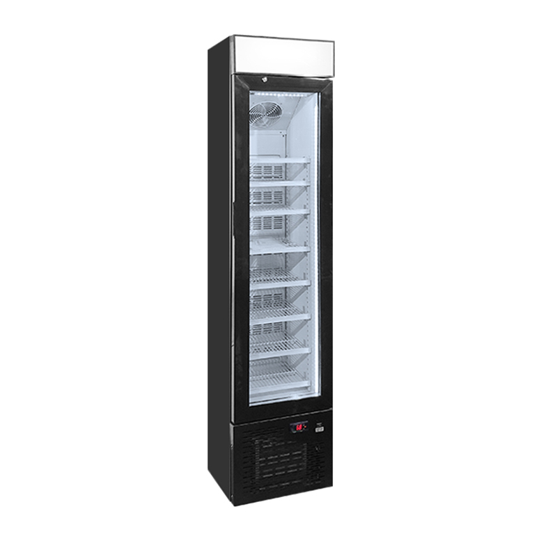 small upright freezer and glass door upright freezer